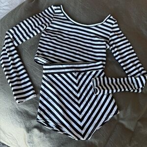 HomeCooked Karma Striped Long Sleeve Crop Top + High Waist Boyshort Handmade S